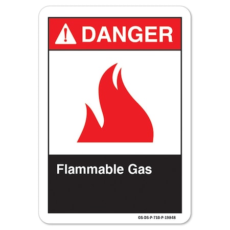 Signmission ANSI Danger, 18" Height, 24" Width, Aluminum, 18" H, 24" W, Landscape, Flammable Gas OS-DS-A-1824-L-19848